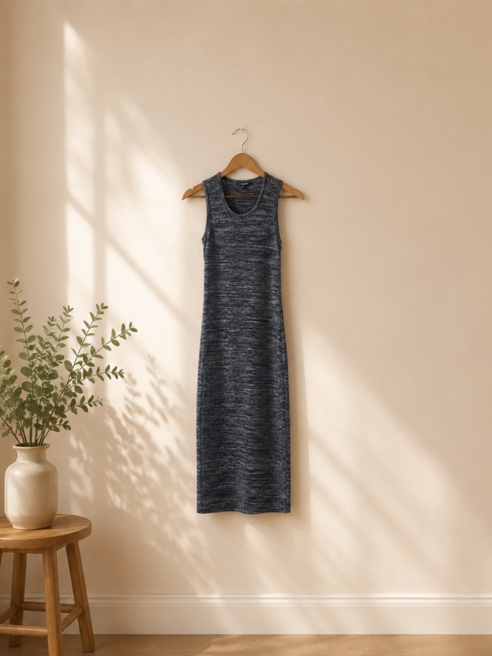 George Ribbed Midi Dress • Minimal Bodycon Maxi Dress XS